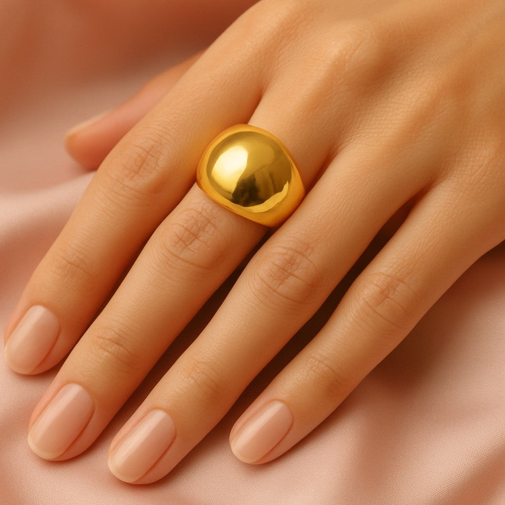 Abstract Bubble Ring, Brass, Tarnish-Resistant