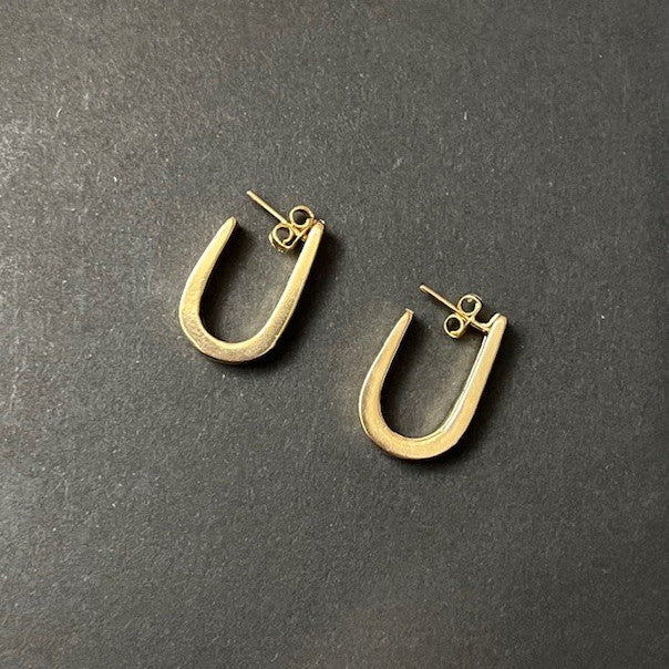 Crescent Shape Earrings, Gold-Plated, Hypoallergenic