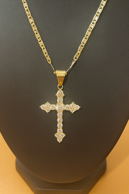 Pendant Necklace, 20-inch, Figaro Necklace, Gold Filled Jewelry