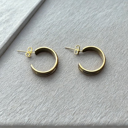 Cuff Post Back Earrings, Gold-Plated, Hypoallergenic
