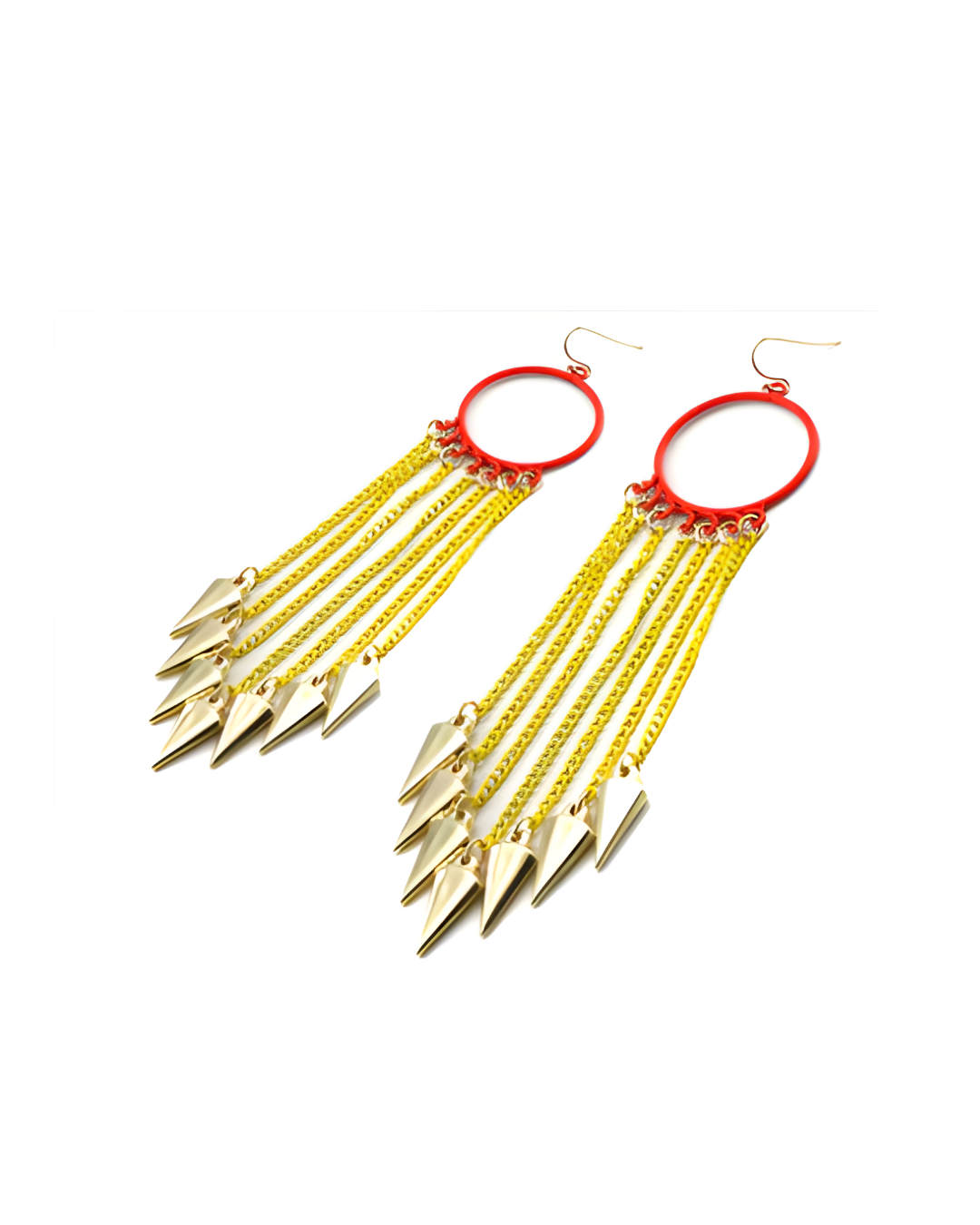 Arrow Dangling Earrings - Yellow & Orange