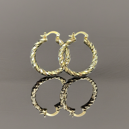 Diamond-Cut Hoops, Gold-Filled