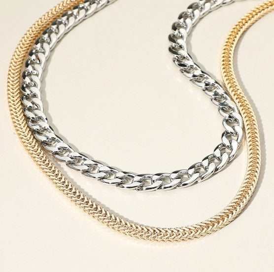 Chunky Double Chain Necklace