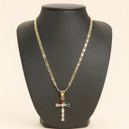 Everyday Faith Gold Necklace: 18-inch Figaro Chain, Tarnish-Free, Multiple Styles