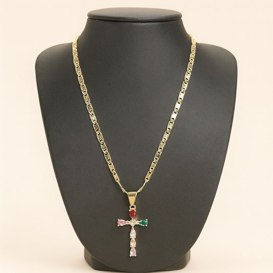 Everyday Faith Gold Necklace: 18-inch Figaro Chain, Tarnish-Free, Multiple Styles