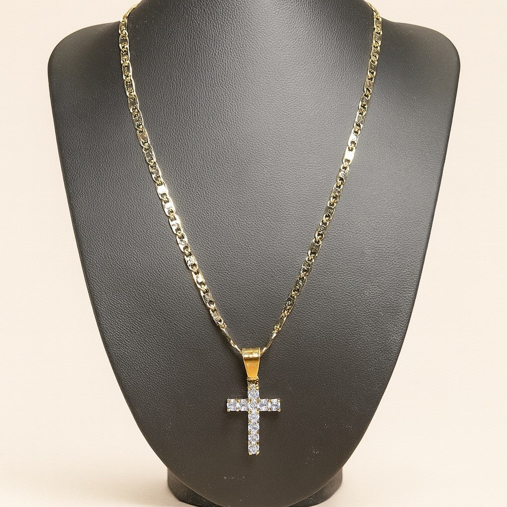 Everyday Faith Gold Necklace: 18-inch Figaro Chain, Tarnish-Free, Multiple Styles