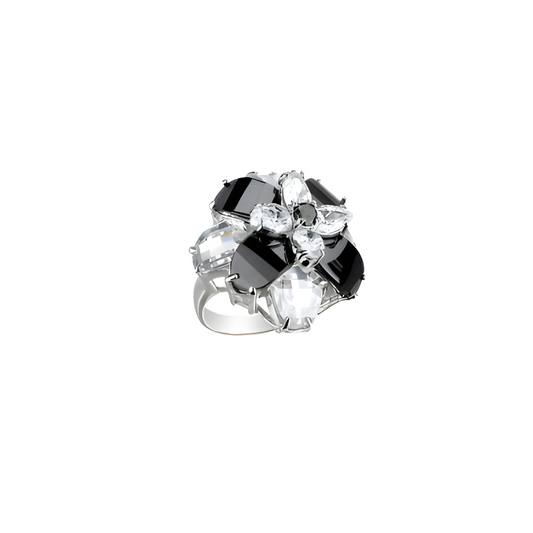 Crystal Floral Cocktail Ring