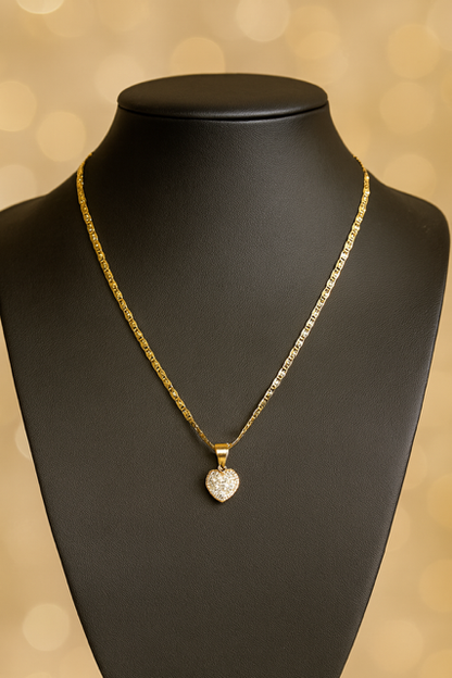 Pendant Necklace, 20-inch, Figaro Necklace, Gold Filled Jewelry