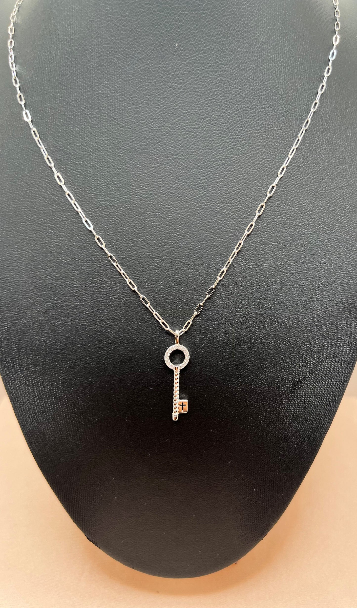 Sterling Silver Key Charm Necklace