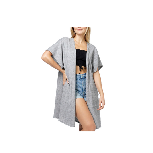 Kimono Cardigan with Pockets - Gray