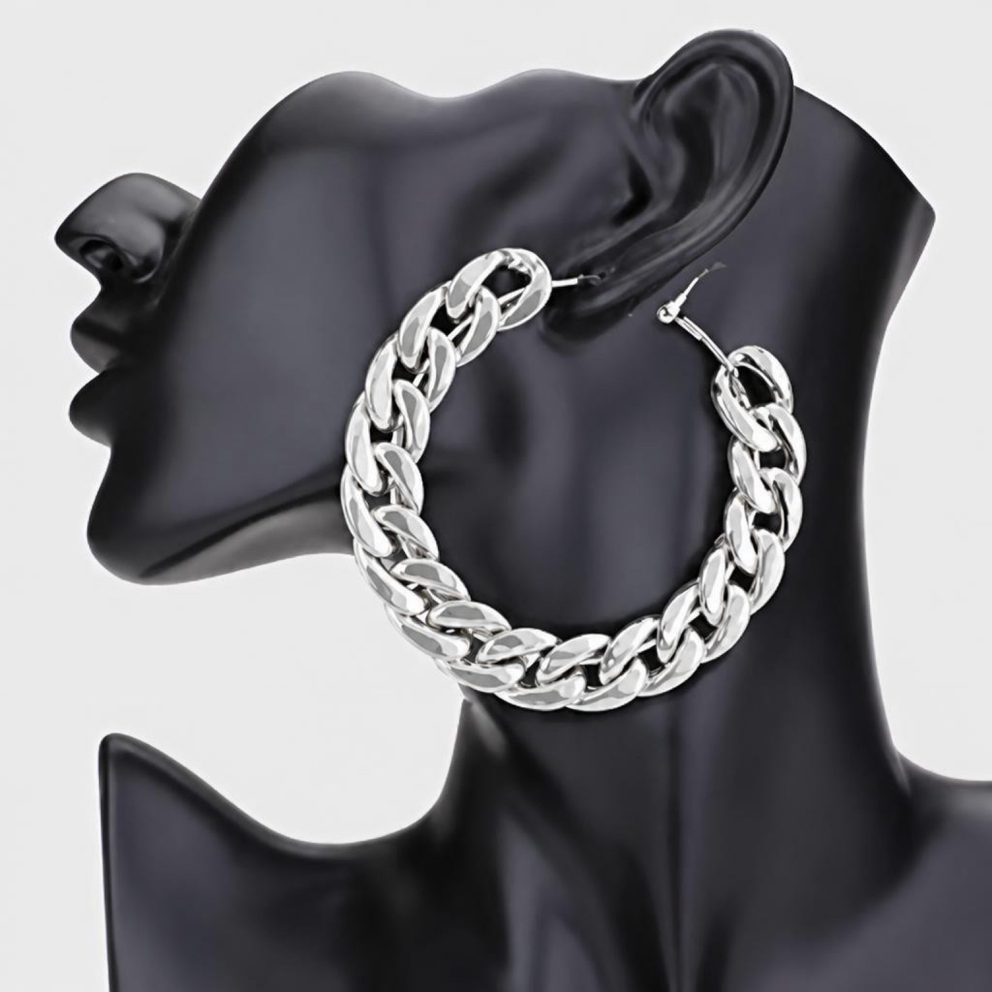 Metal Chain Link Earrings Gold