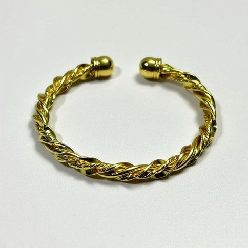Modern Twist Bangle, Adjustable, Gold-Filled, Long Lasting Finish