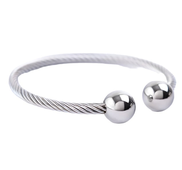 Open Bangle Twist, Stainless Steel and Plated