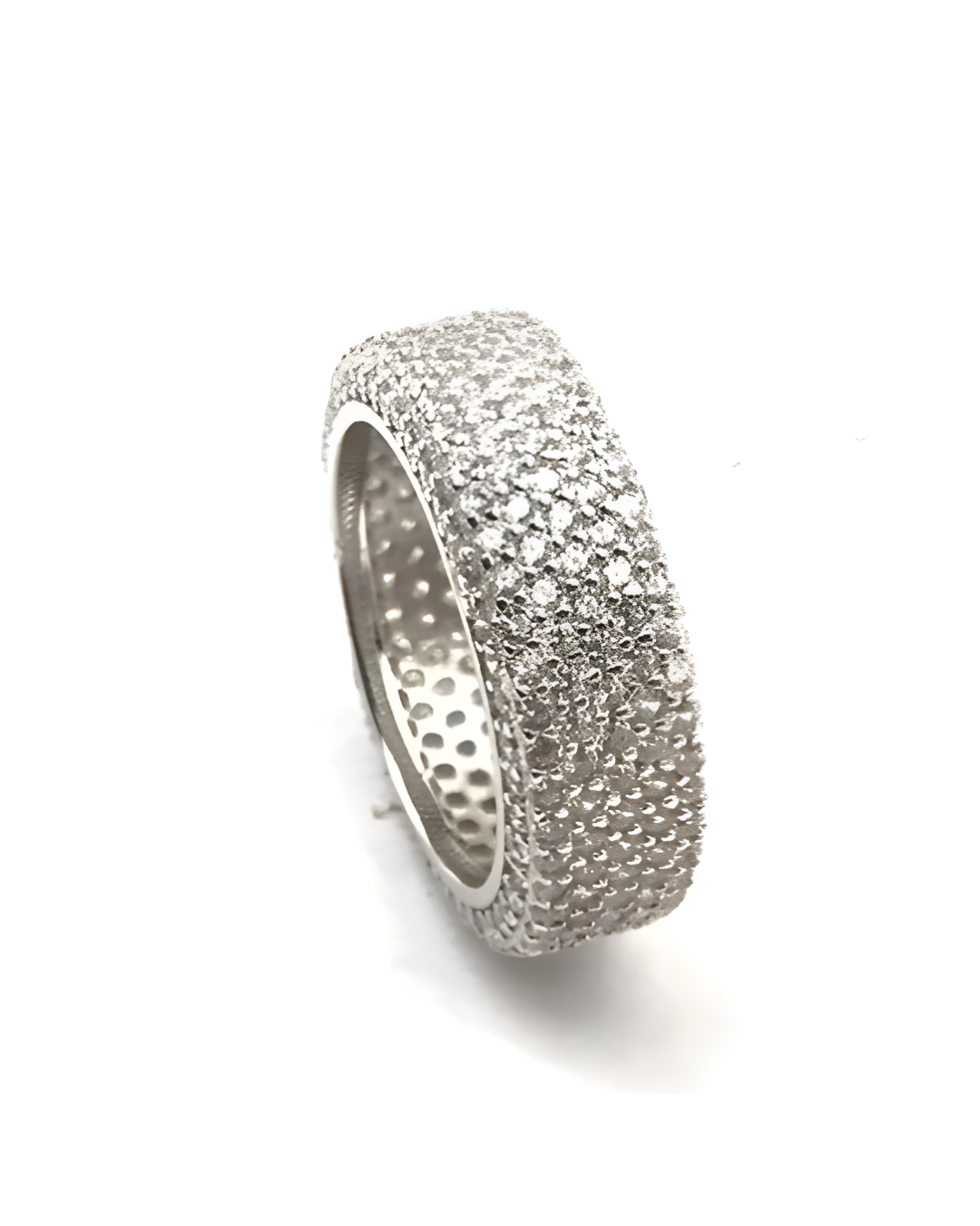 Sterling Silver Pave Eternity Band