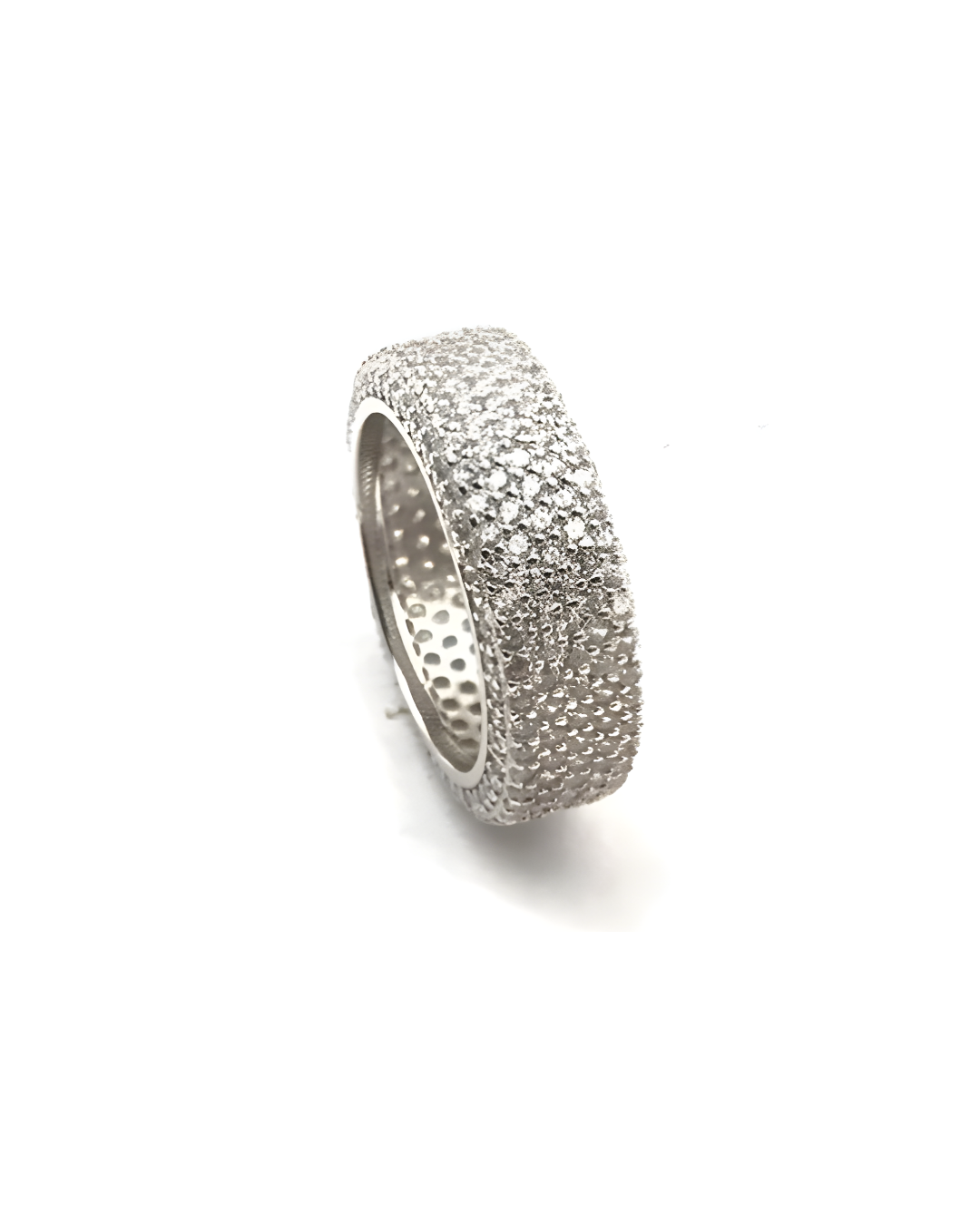 Sterling Silver Pave Eternity Band