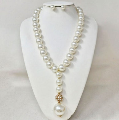 Pearl Pendulum Necklace Set