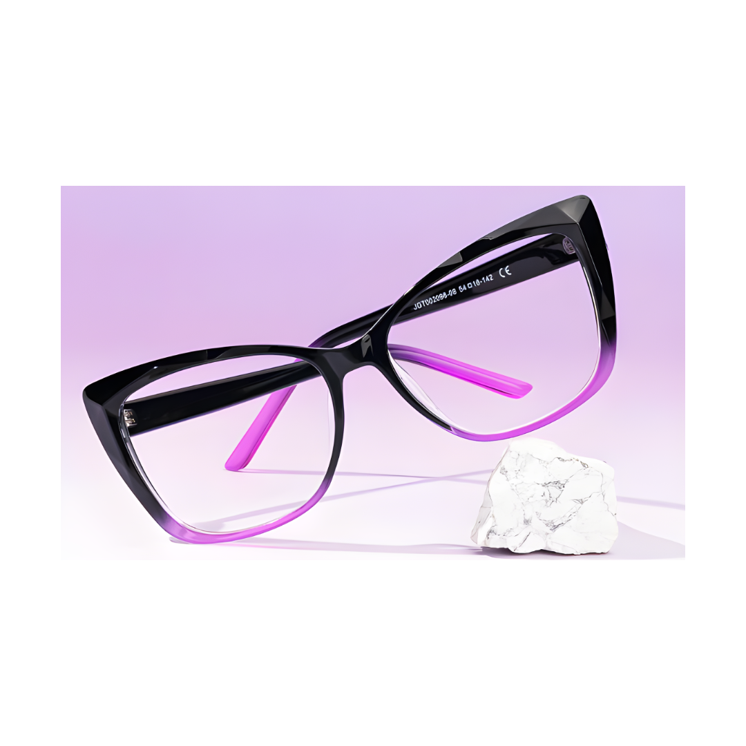 Black & Purple Squared Frame Readers