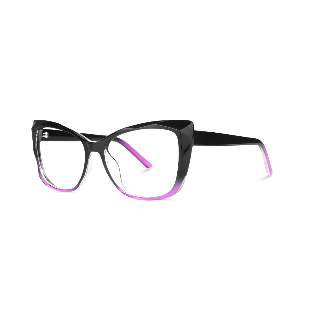 Black & Purple Squared Frame Readers