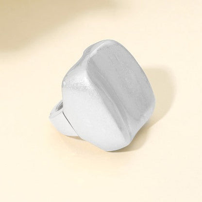 Square Bold Statement Ring Silver