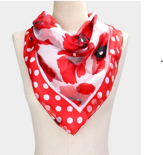 Flower Print Square Scarf