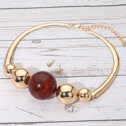 Resin Ball Statement Necklace