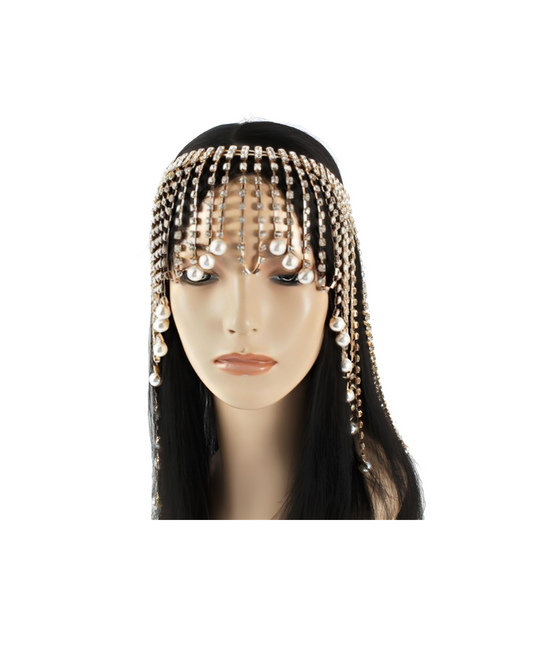Head Chain: Rhinestone & Pearls
