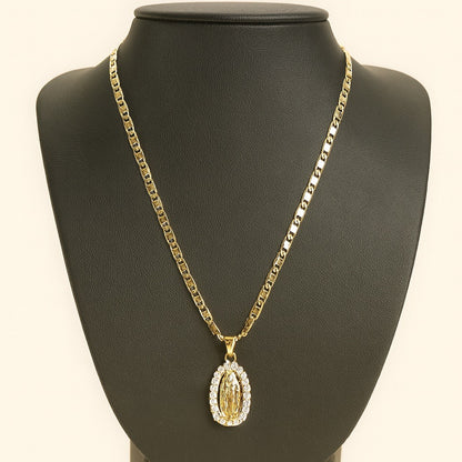 Pendant Necklace, 20-inch, Figaro Necklace, Gold Filled Jewelry