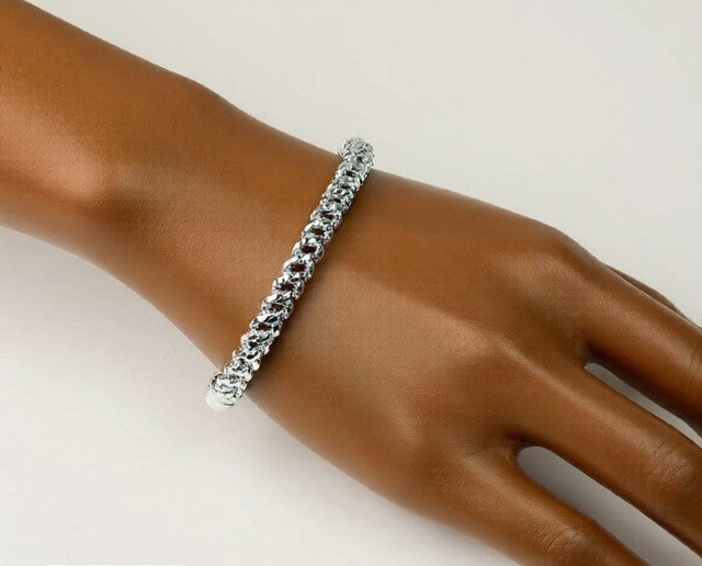Texture Rope-Style Bangle, Plated and Durable Finish