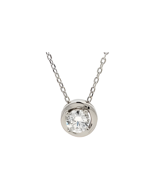 Sterling Silver Solitaire Pendant Necklace