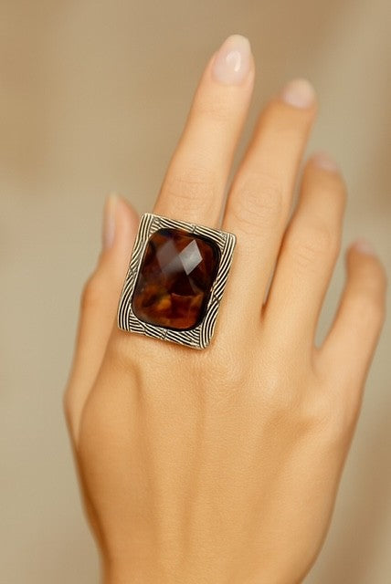 Square Stone Statement Ring