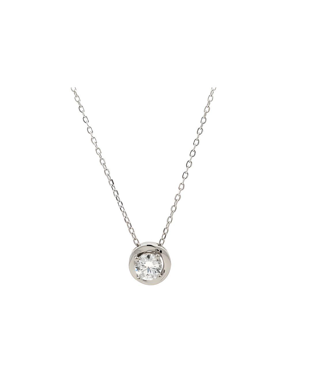 Sterling Silver Solitaire Pendant Necklace