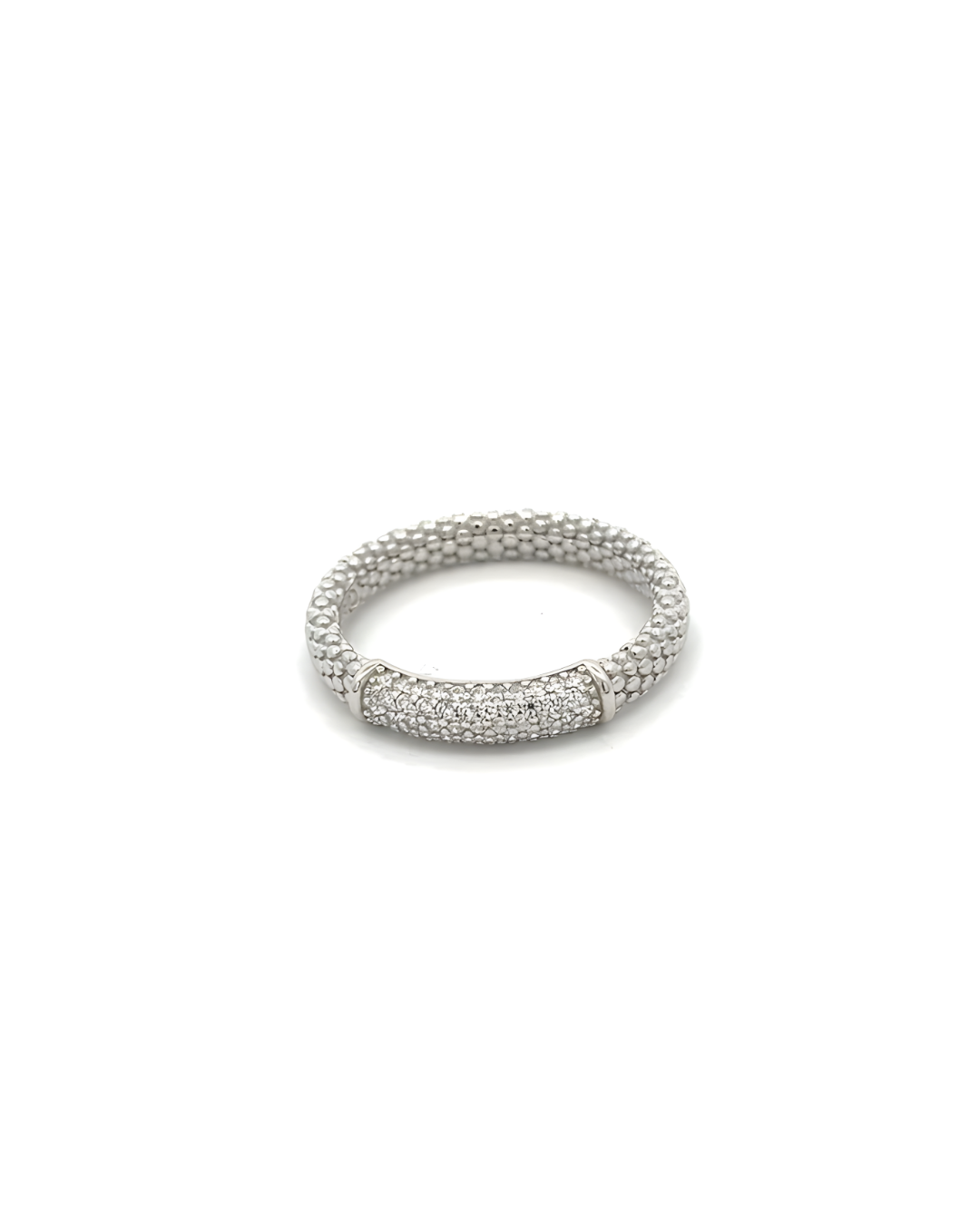 Sterling Silver Pave Band Ring