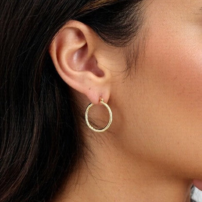 Texture Twist Hoops Gold-Filled