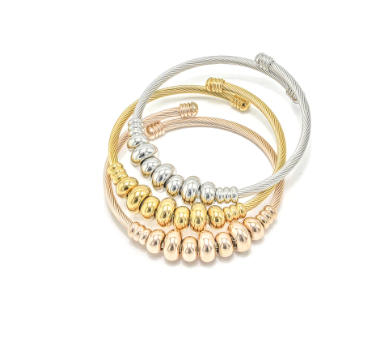 Tri-Color Ball Bangle Set