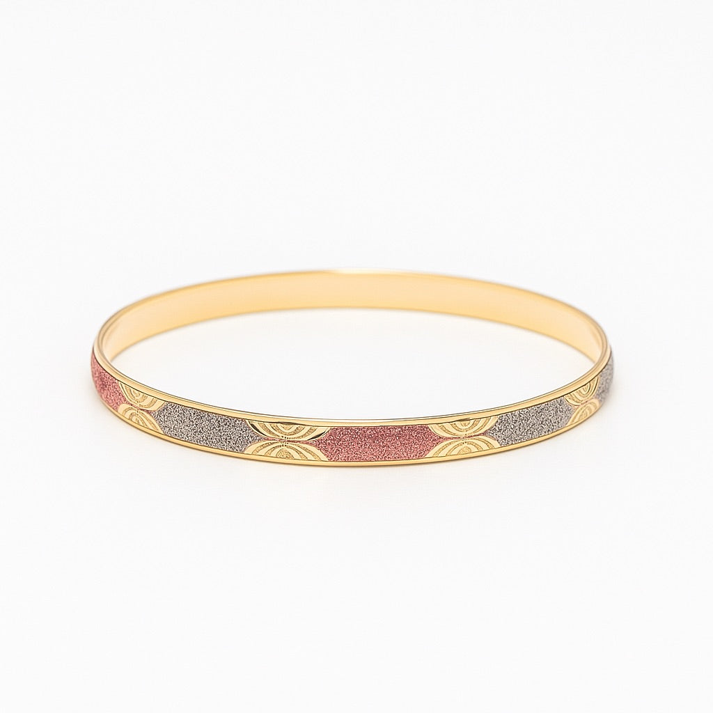 Three Tone Stack Bangle, Gold-Filled and Long Lasting Finish
