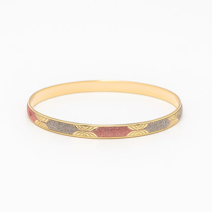 Three Tone Stack Bangle, Gold-Filled and Long Lasting Finish