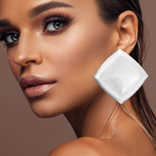 Silver Square Statement Earrings
