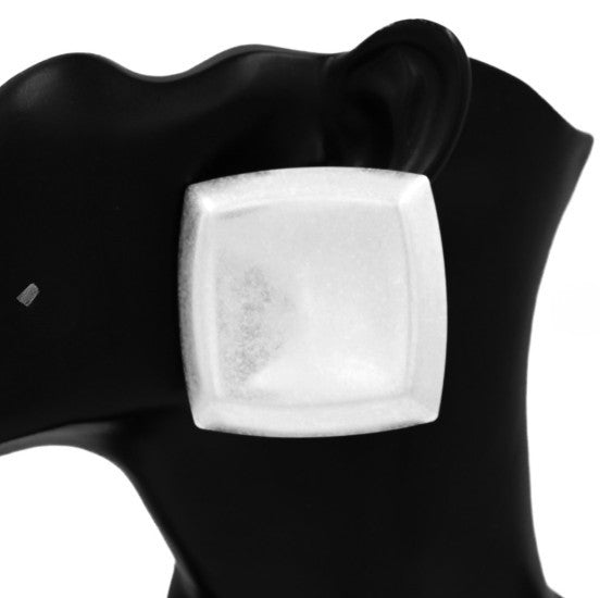 Silver Square Statement Earrings