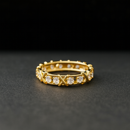 XO Style Ring, Gold-Filled and Durable Finish