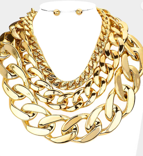 Triple Chain Layered Necklace