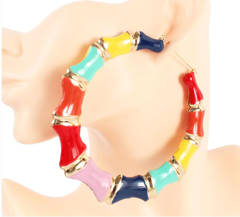 Multi-Color Bamboo Earrings