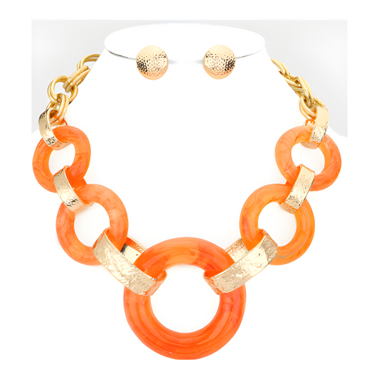 Acetate Circle Link Necklace