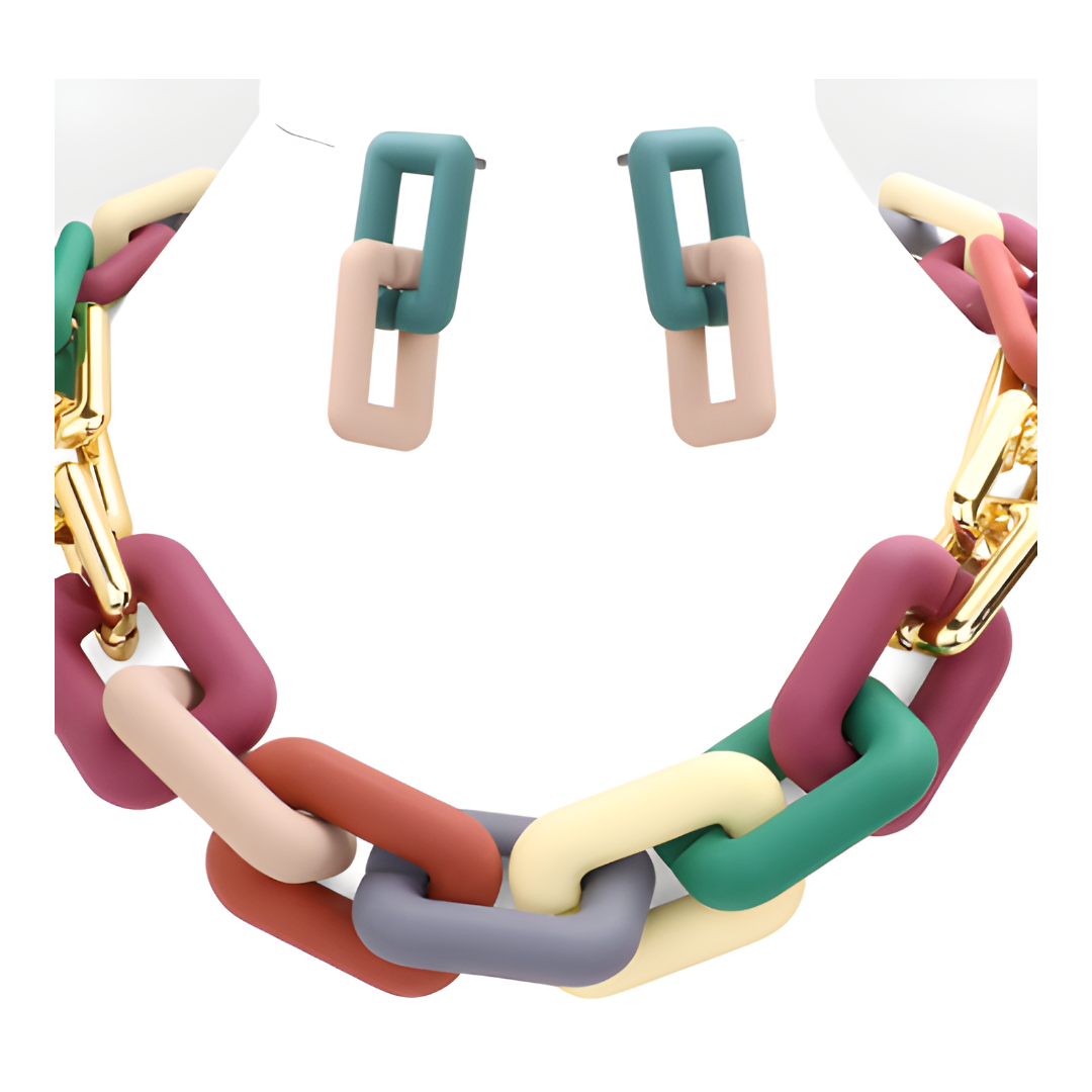 Colorful Chain Link Necklace