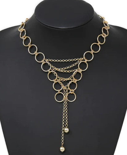 Metal Hoop Corset Necklace