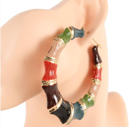 Multi-Color Bamboo Earrings - Various Styles