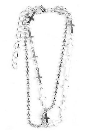 Cross and Rhinestone Anklet